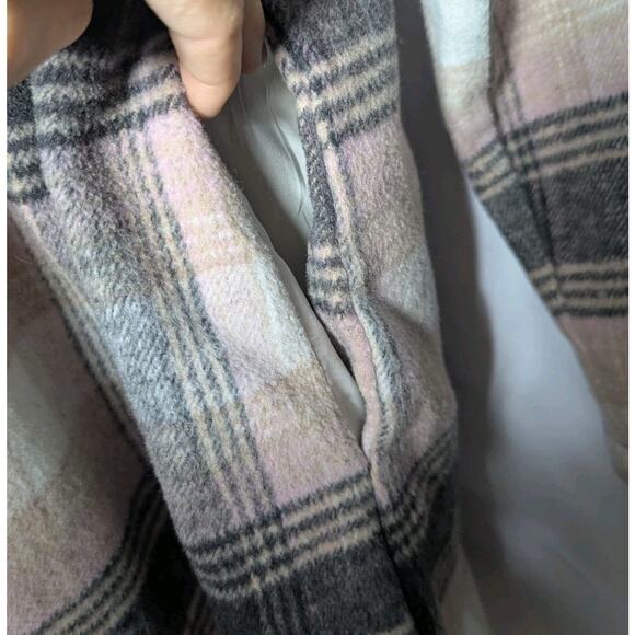 Melloday Mellóday Soft Pink Black Flannel Jacket Shacket Coat Plus Size 2X 2XL - Picture 6 of 8